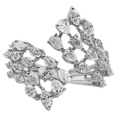 Anello con diamante marquise a pera da 2,22 carati SI Clarity HI Color Oro bianco 18 carati