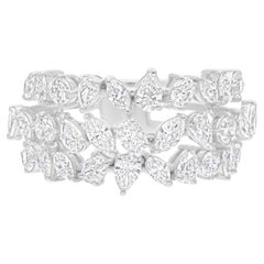 2,22 Karat SI/H Diamant Cluster Cocktail Band Ring Geschenk 18k Weißgold