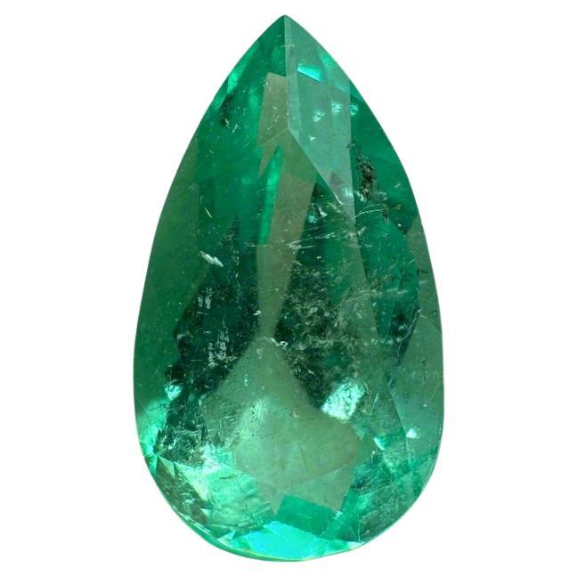 2.22 Carat Transparent Colombian Emerald - Pear Cut Teardrop May Birthstone