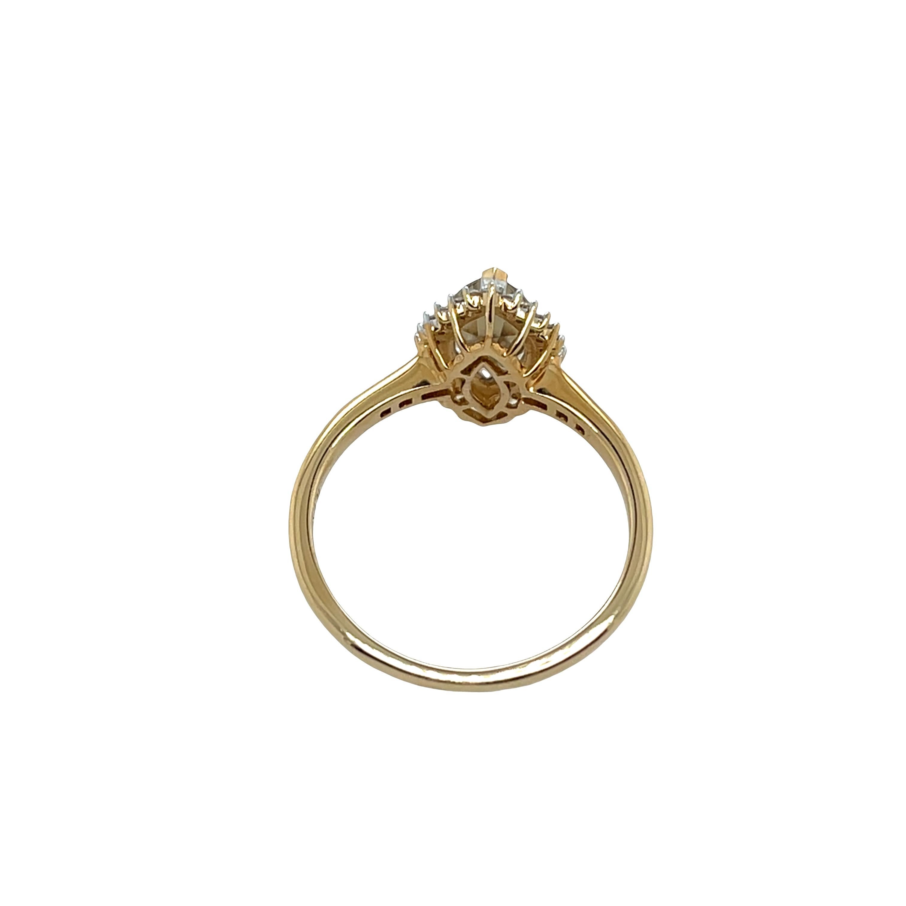 2.22 Ct Turkizite et diamant bague halo en or jaune 18ct Unisexe en vente