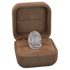 22245 David Yurman Spider Web 18k White Gold Pave Diamond 30mm Stax Ring