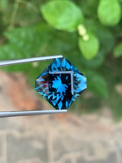 22.25 Carat Natural Loose London Blue Topaz Fancy Octagon Cut Gemstone