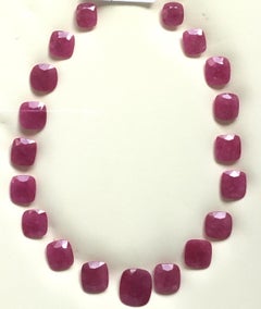 222.53 Carats Ruby Mozambique Cushion Faceted Cutstone Layout Heated Natural Gem