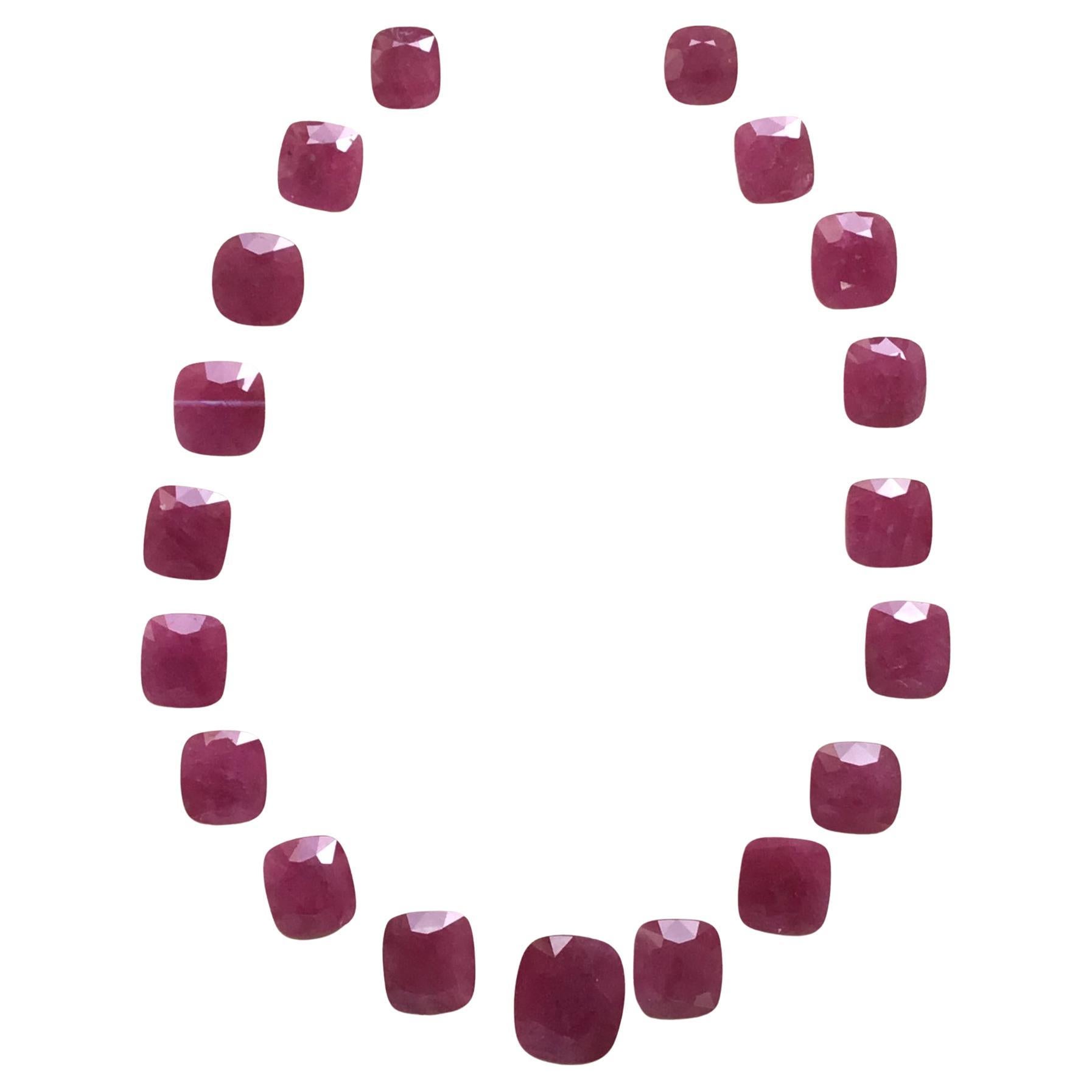 222.53 Carats Ruby Mozambique Cushion Faceted Cutstone Layout Heated Natural Gem