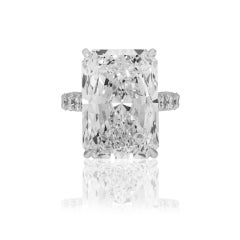 22.26 Carat Radiant Diamond Ring Brilliant White 18K White Gold