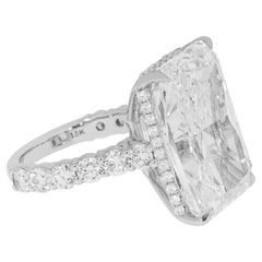 22.26 Carat Radiant Diamond Ring Brilliant White 18K White Gold