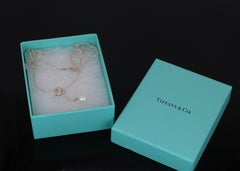 22277 Tiffany & Co. Peretti Silver 7.5mm Pearl Open Heart Lariat Necklace