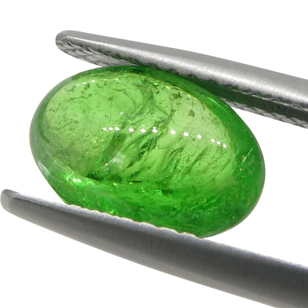Granato ovale cabochon di tsavorite verde del Kenya, 2.22ct, non riscaldato in vendita 6