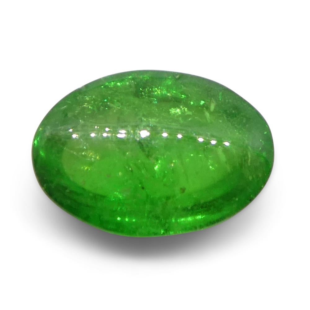 Granato ovale cabochon di tsavorite verde del Kenya, 2.22ct, non riscaldato in vendita 9