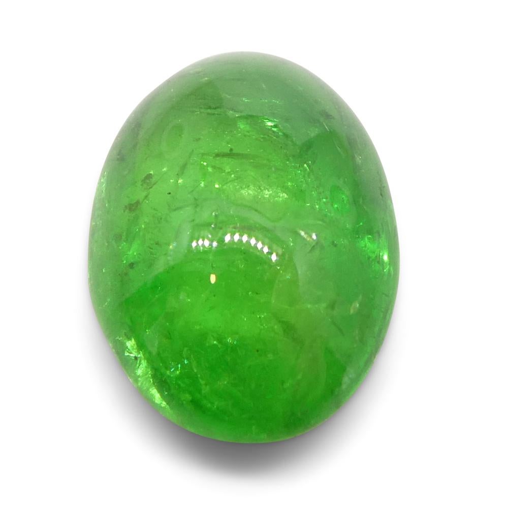 Granato ovale cabochon di tsavorite verde del Kenya, 2.22ct, non riscaldato in vendita 5