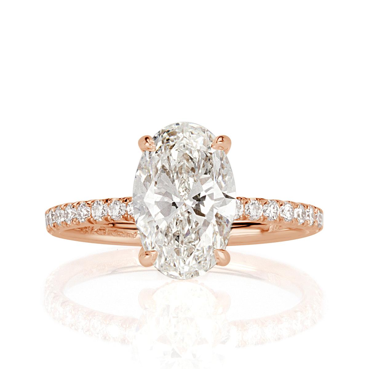 2.22ct Oval Cut Diamond Engagement Ring For Sale
