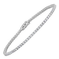 2.22ct Round Brilliant Cut Diamond Tennis Bracelet in 18k White Gold