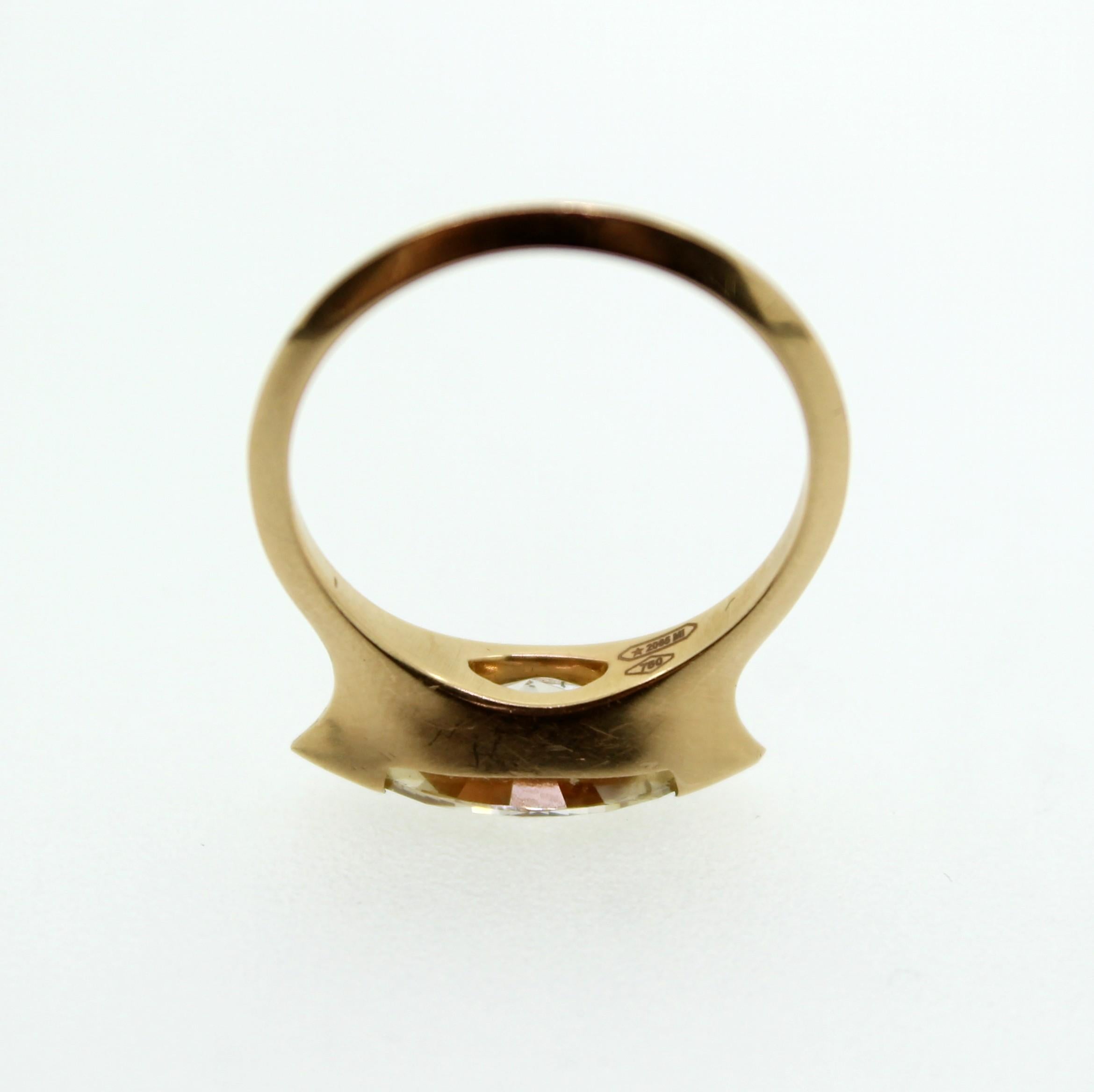 Women's 2.23 Carat Brown Marquise Diamond Rose Gold Cocktail Ring For Sale