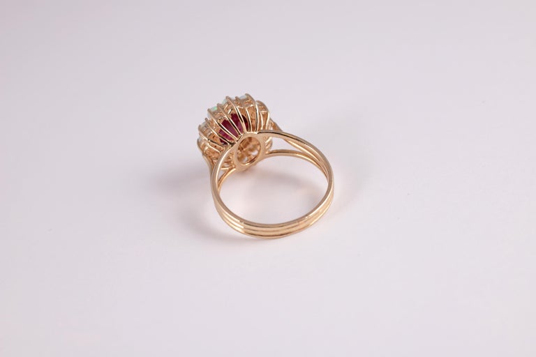2.23 Carat Burma Ruby and Opal Ring For Sale at 1stdibs