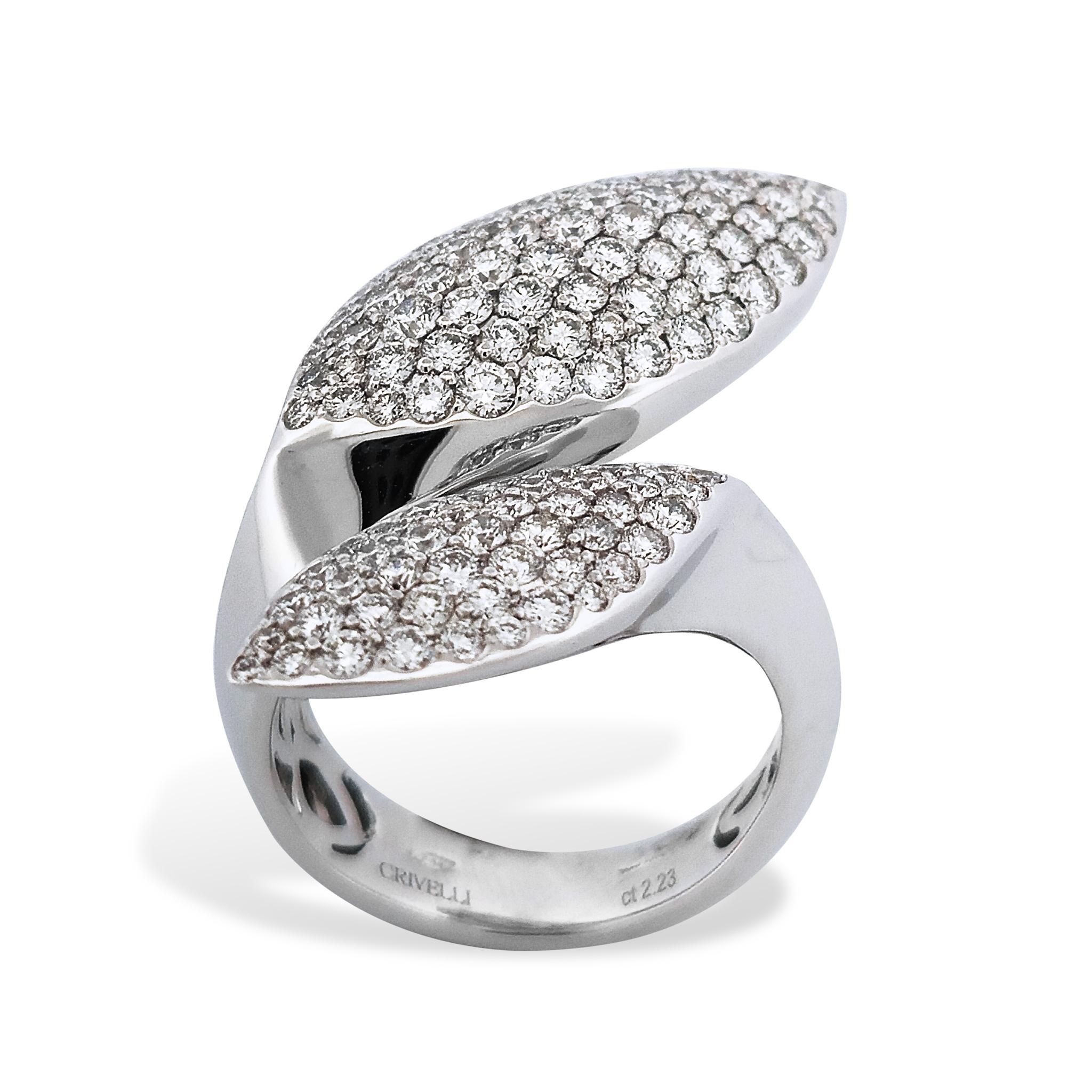 2.23 Carat Diamond Pave 18 Karat White Gold Cocktail Ring In New Condition For Sale In Miami, FL