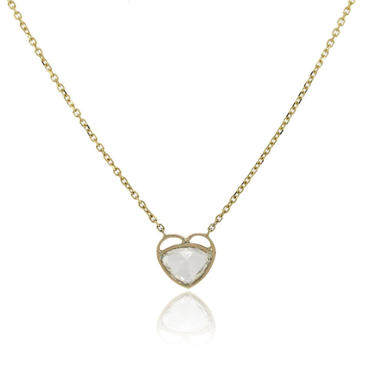 Material: 14k yellow gold
Diamond Details: GIA Certified 2.23ctw of modified heart brilliant diamond. Diamond is Light Greenish Yellow in color and SI1
GIA # 2195219729
Measurements: Necklace measures 18″
Pendant Measurements: 12.50mm x 11.60mm x
