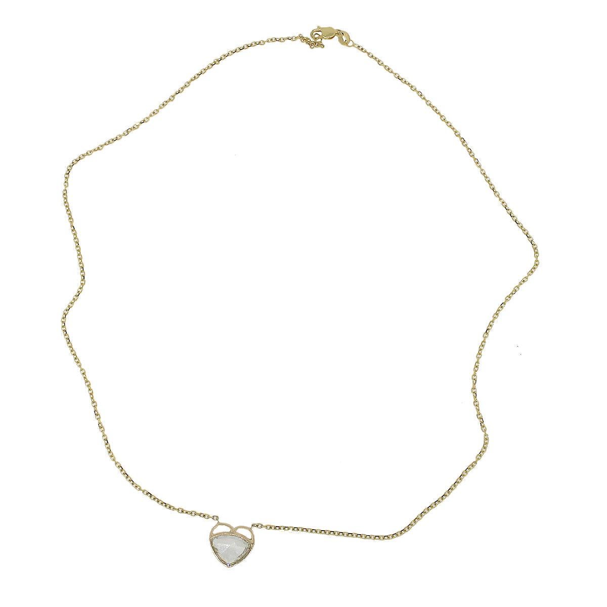 Round Cut 2.23 Carat GIA Diamond Heart Shaped Bezel Necklace