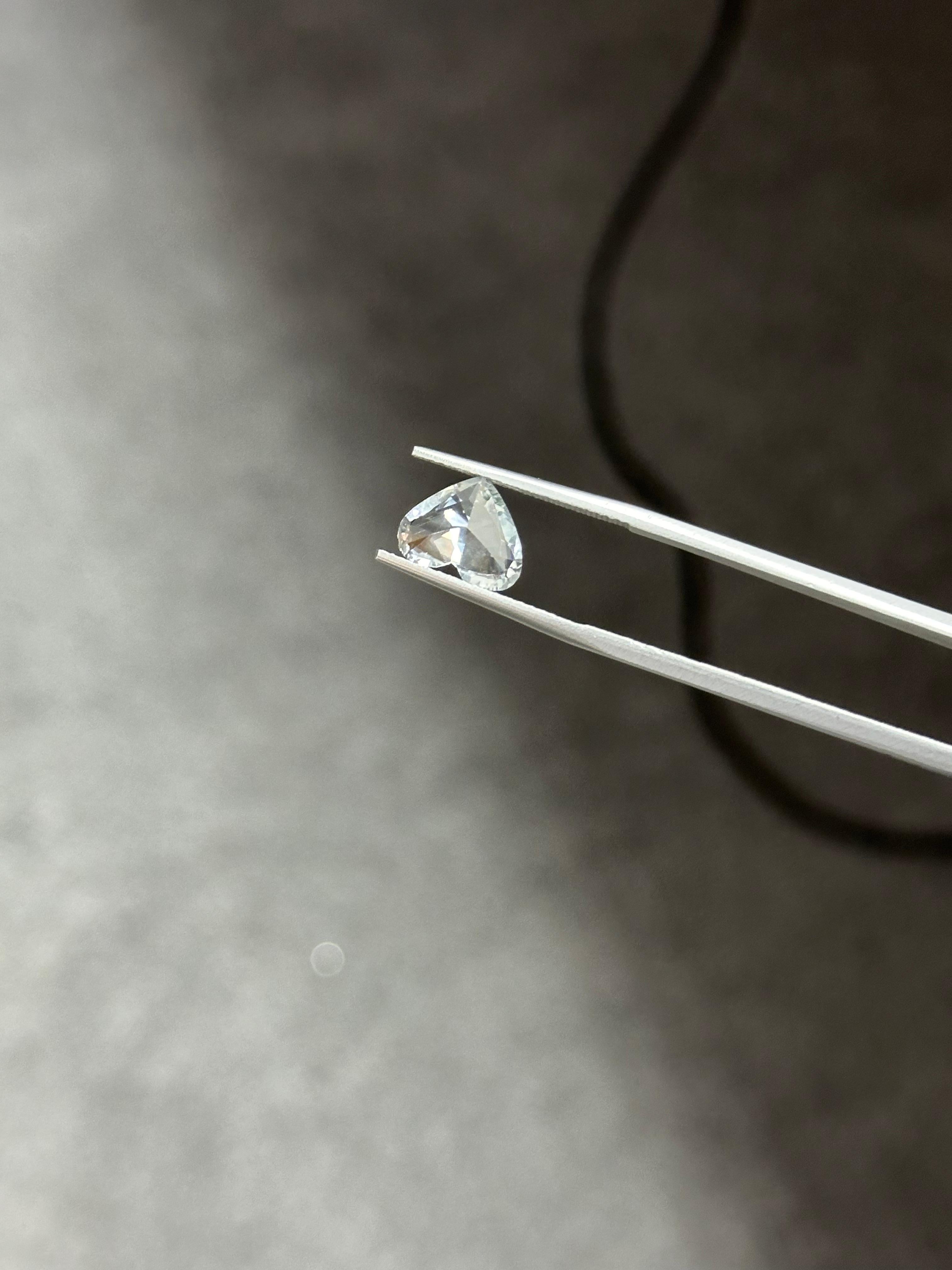 Women's or Men's 2.23 Carat Heart-shaped White Sapphire For Sale
