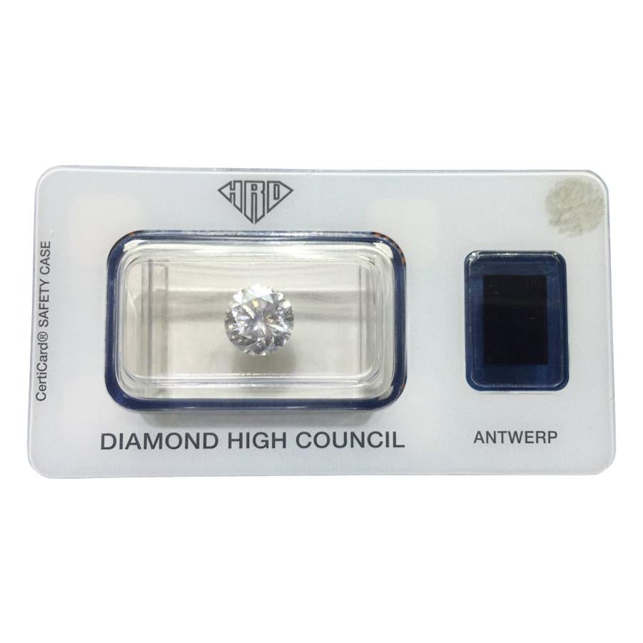 2.23 Carat HRD Certificate White Color Round Shape Diamond For Sale