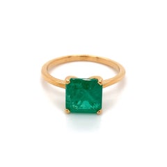 2.23 Carat Octagon Cut Emerald Ring in 10k Yellow Gold