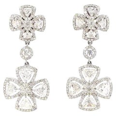2.23 Carat Round Brilliant Cut Diamond Gold Earrings