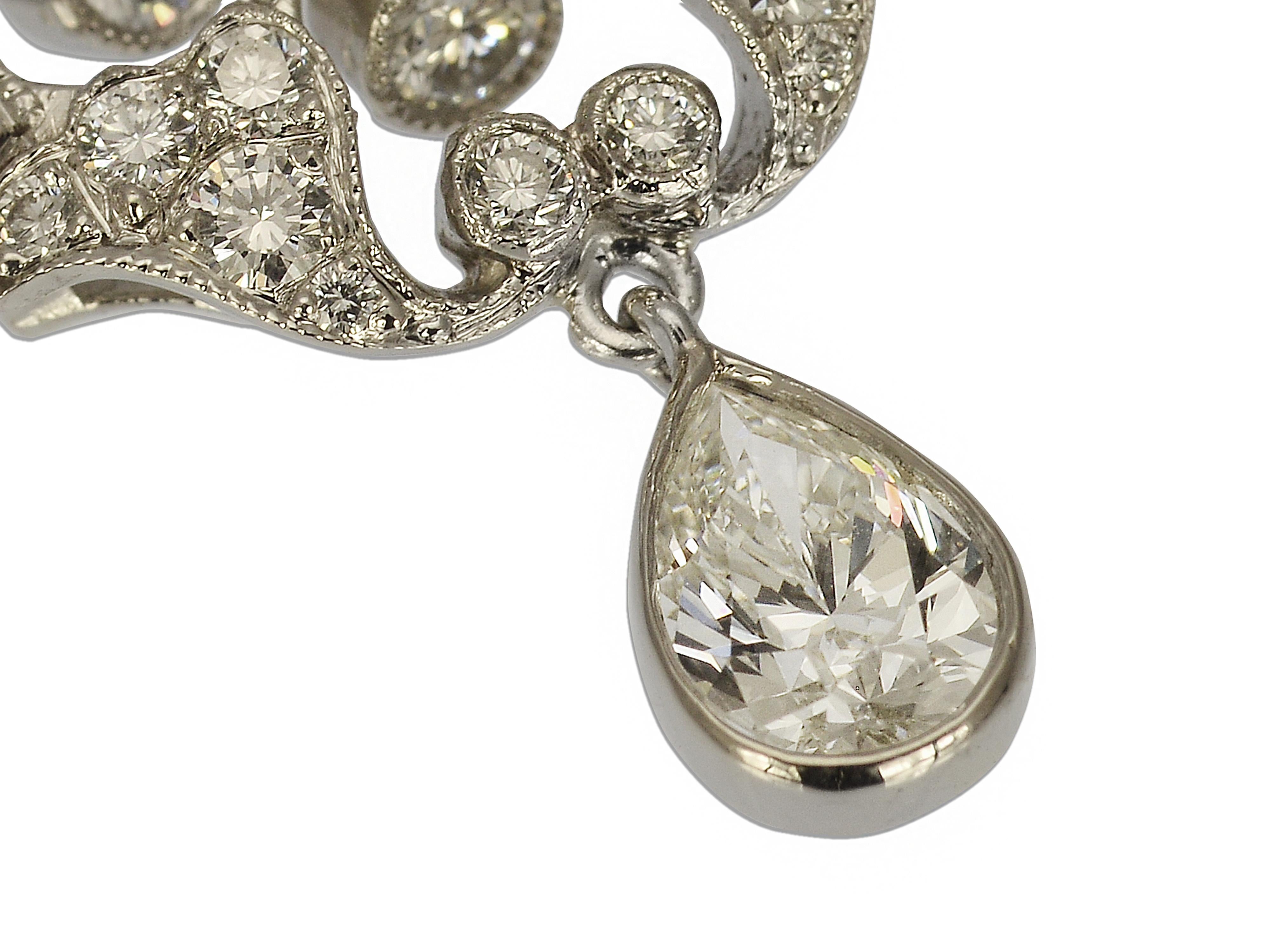 Pear Cut 2.23 Carat Tiffany & Co. Platinum Diamond Necklace