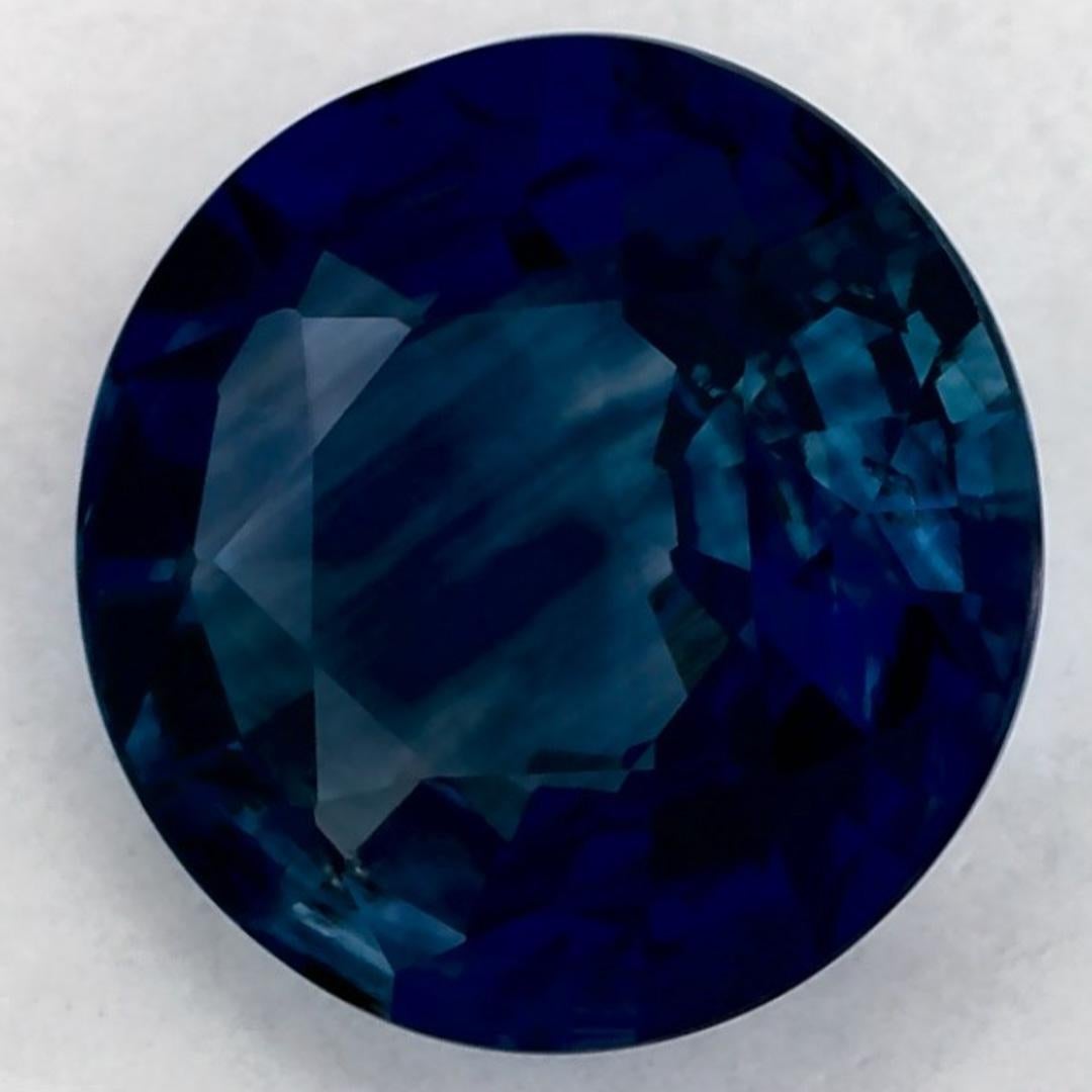 2.23 Ct Blue Sapphire Round Loose Gemstone (Rundschliff) im Angebot