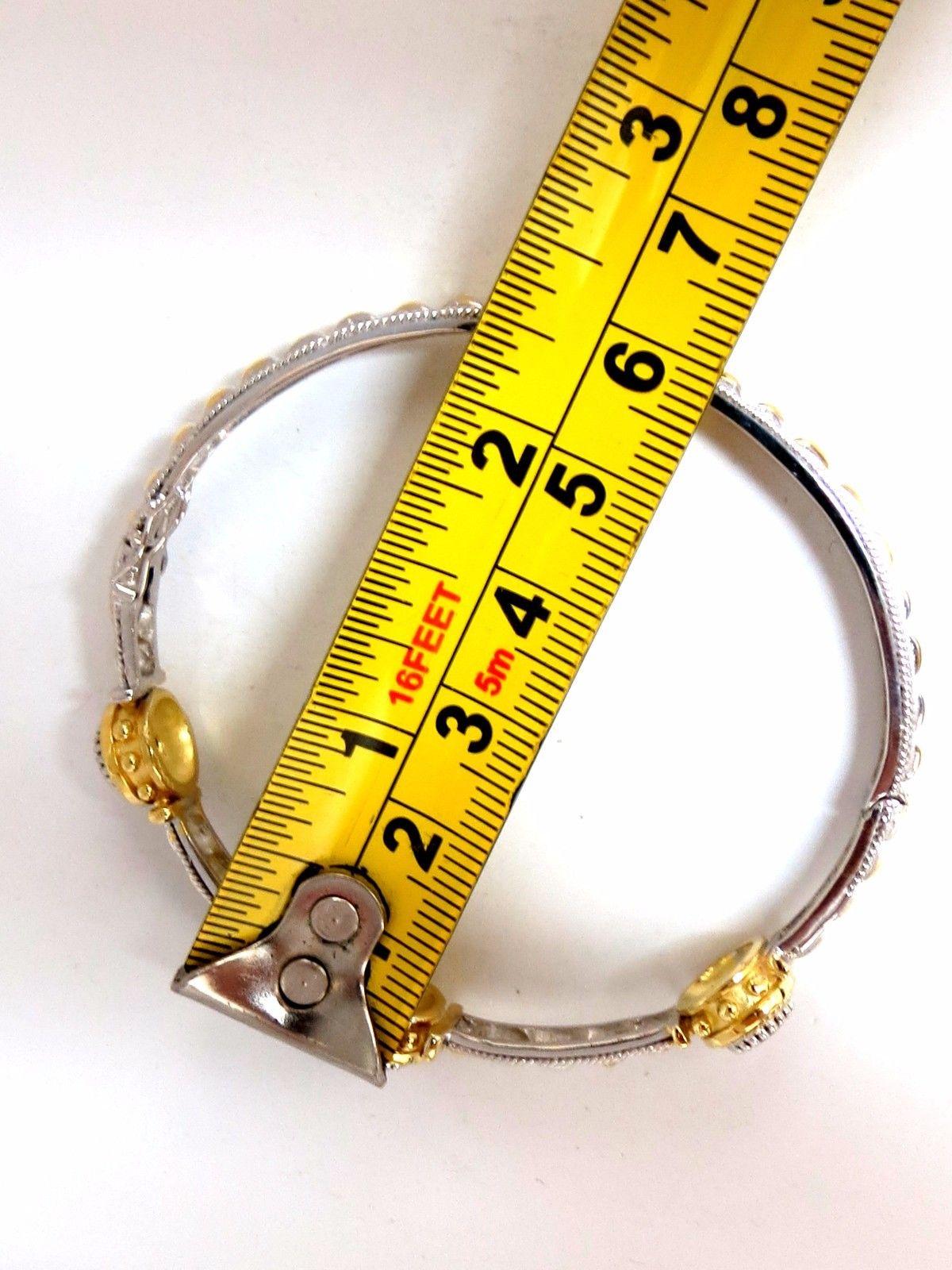 2.23 Rubí Natural Amarillo Diamante Pulsera Brazalete 14 Kilates Deco Español / Gótico Corte redondo en venta
