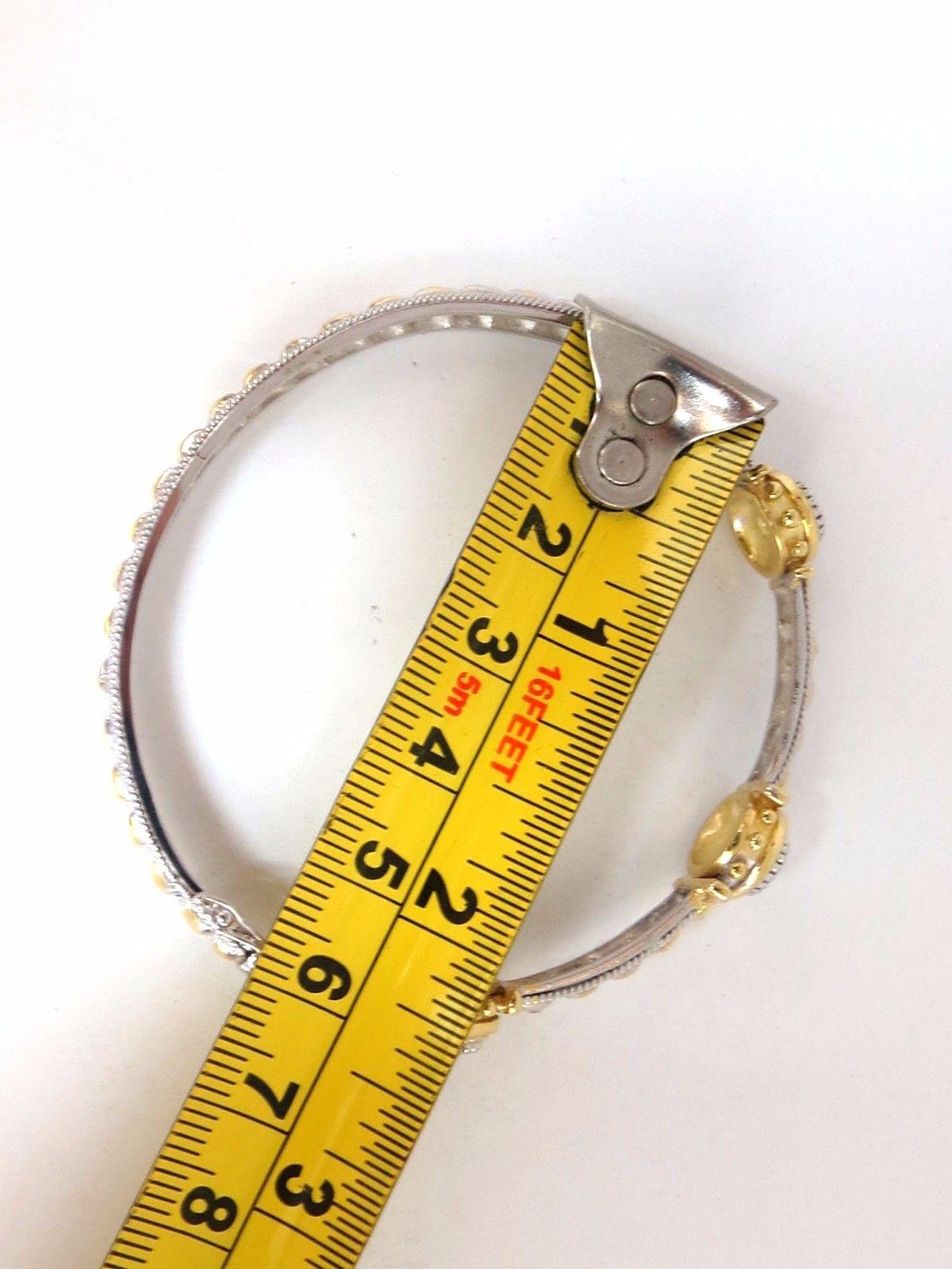 2.23 Rubí Natural Amarillo Diamante Pulsera Brazalete 14 Kilates Deco Español / Gótico en Nuevo estado para la venta en New York, NY