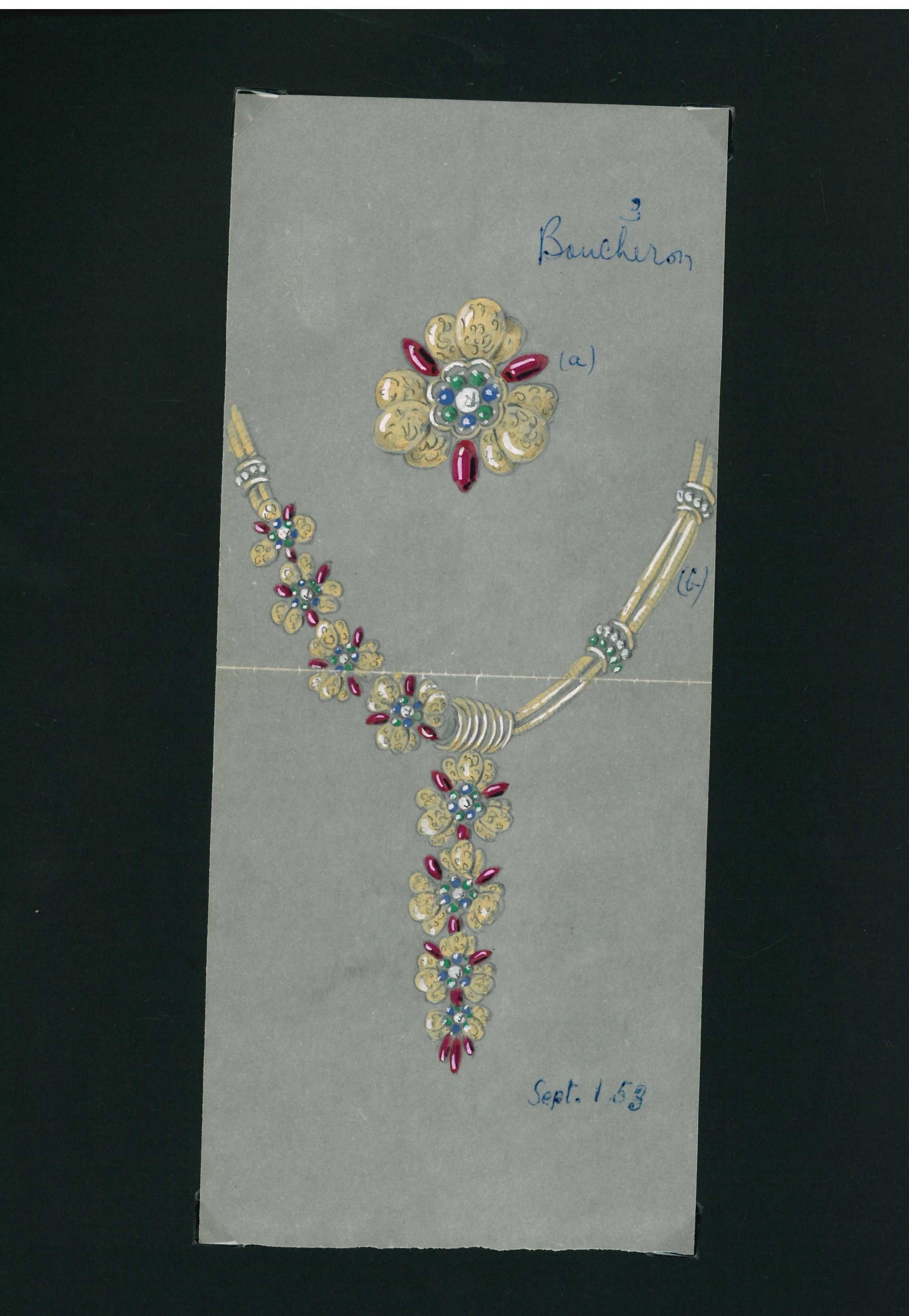 223 Original Hand Drawn Jewelry Designs by Trifari, Krussman & Fischel (Book) For Sale 2