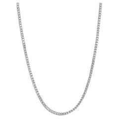 22.31 Carat E-F Color VS Clarity Round Diamond 18k White Gold Tennis Necklace