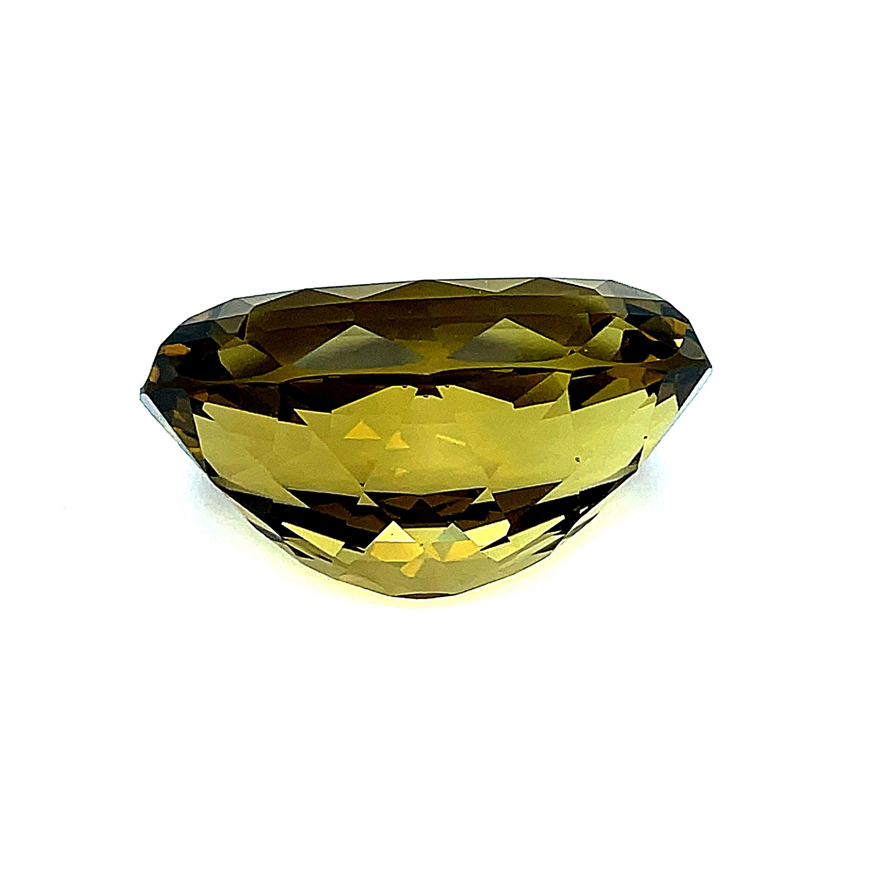 Artisan 223 Carat Oval Faceted Champagne Quartz Crystal For Sale