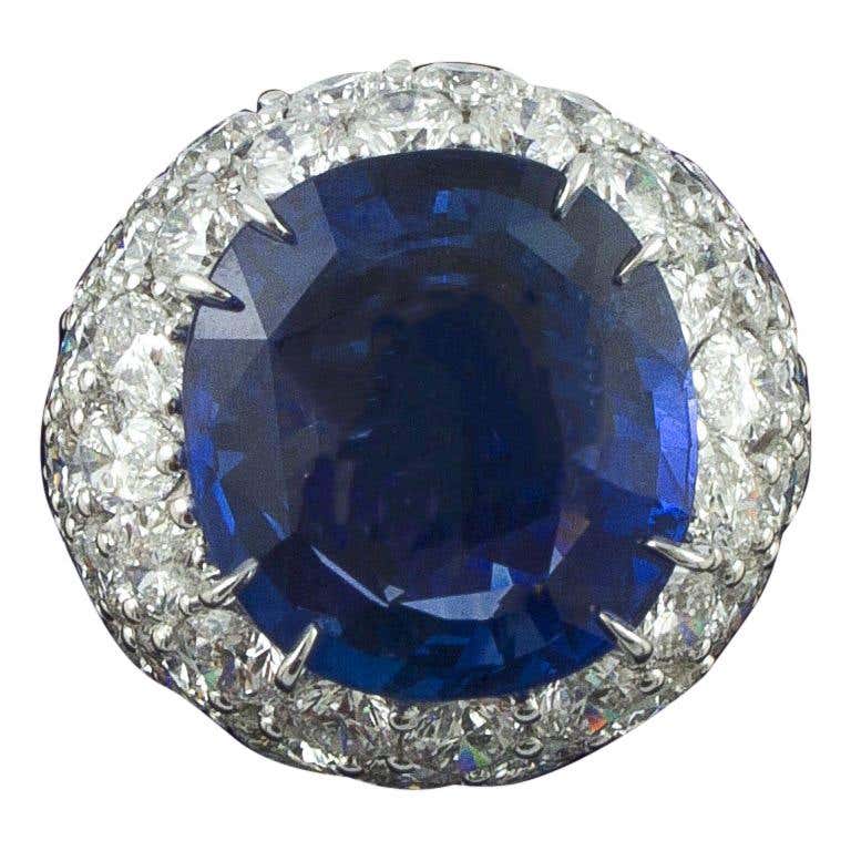 Antique Sapphire and Diamond Cluster Rings - 3,660 For Sale at 1stdibs ...