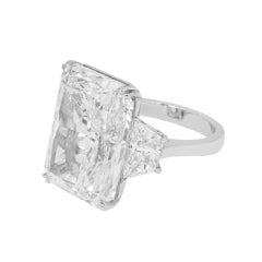 22.35 Carat Radiant Diamond Ring Brilliant White 18K White Gold