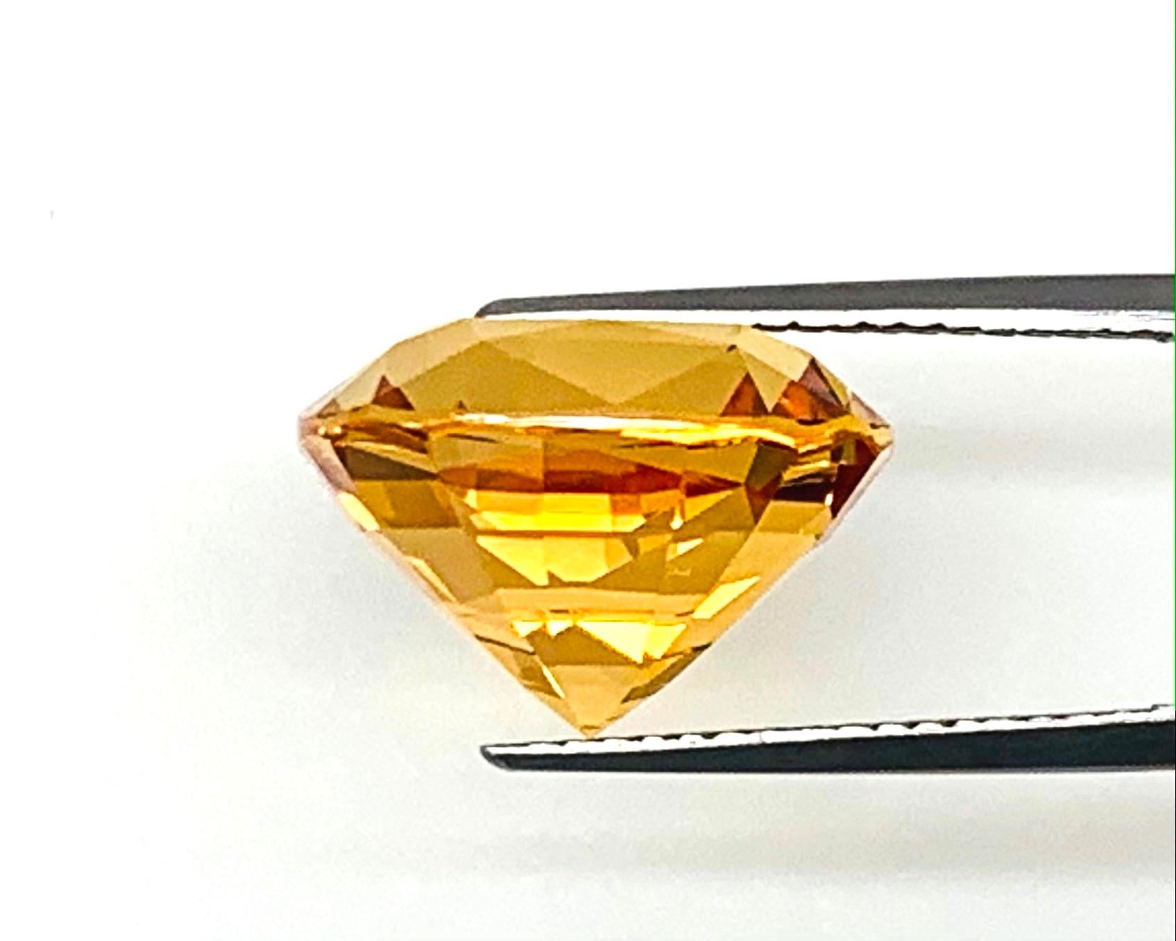 22.39 Carat Golden Topaz Cushion, Loose Gemstone, GIA Certified For Sale 2