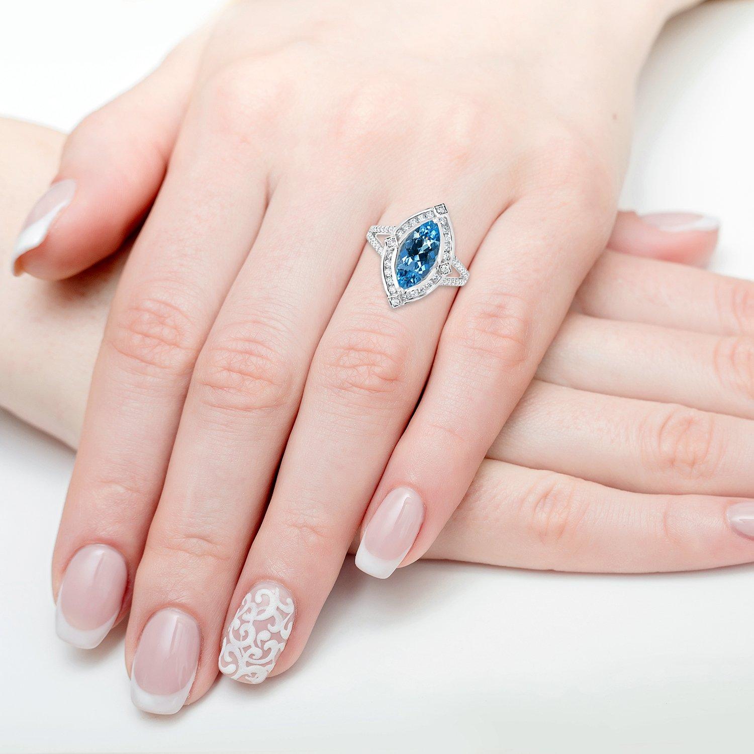 marquise cut aquamarine ring