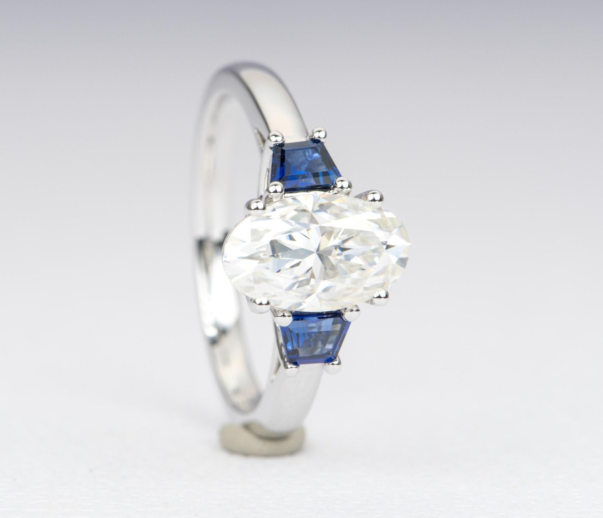 moissanite and sapphire engagement rings