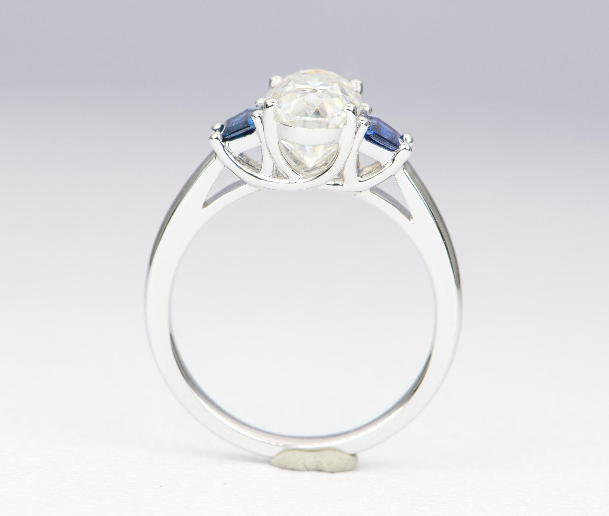 elongated oval diamond ring