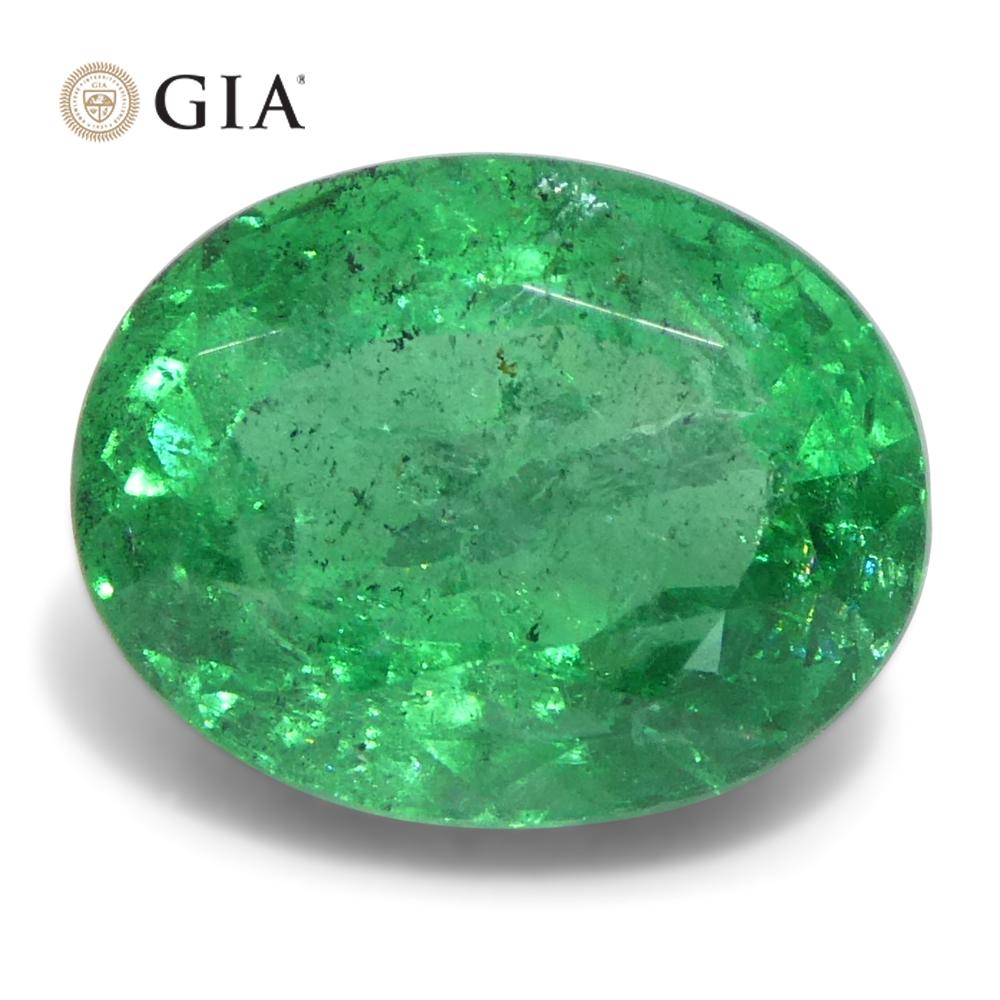 2.23ct Oval Green Emerald GIA Certified Zambia (F2) For Sale 6