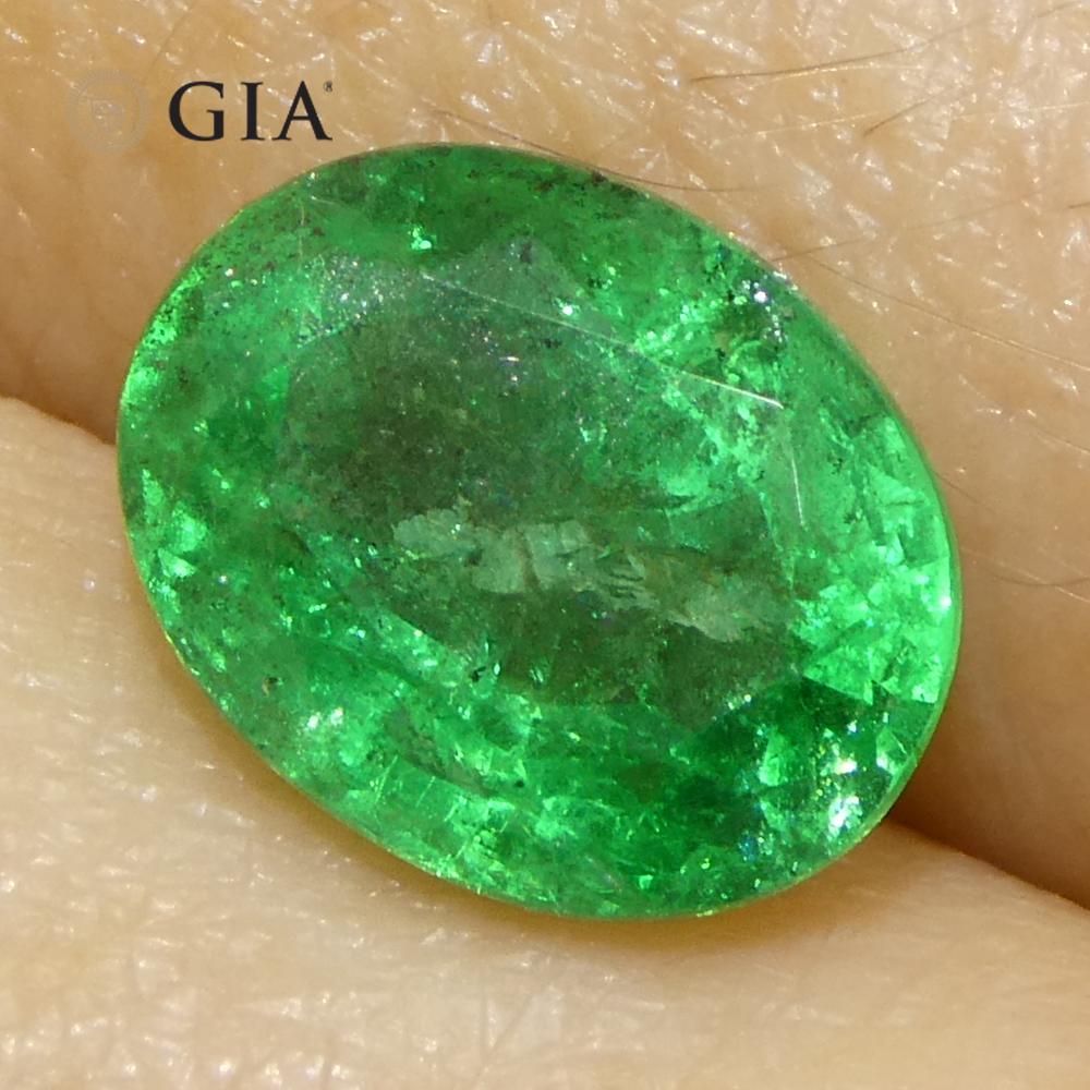 2.23ct Oval Green Emerald GIA Certified Zambia (F2) For Sale 7