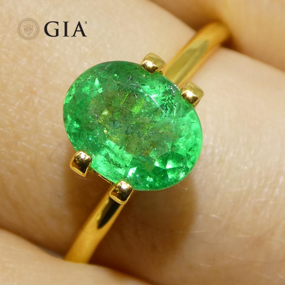 2.23ct Oval Green Emerald GIA Certified Zambia (F2) For Sale 8
