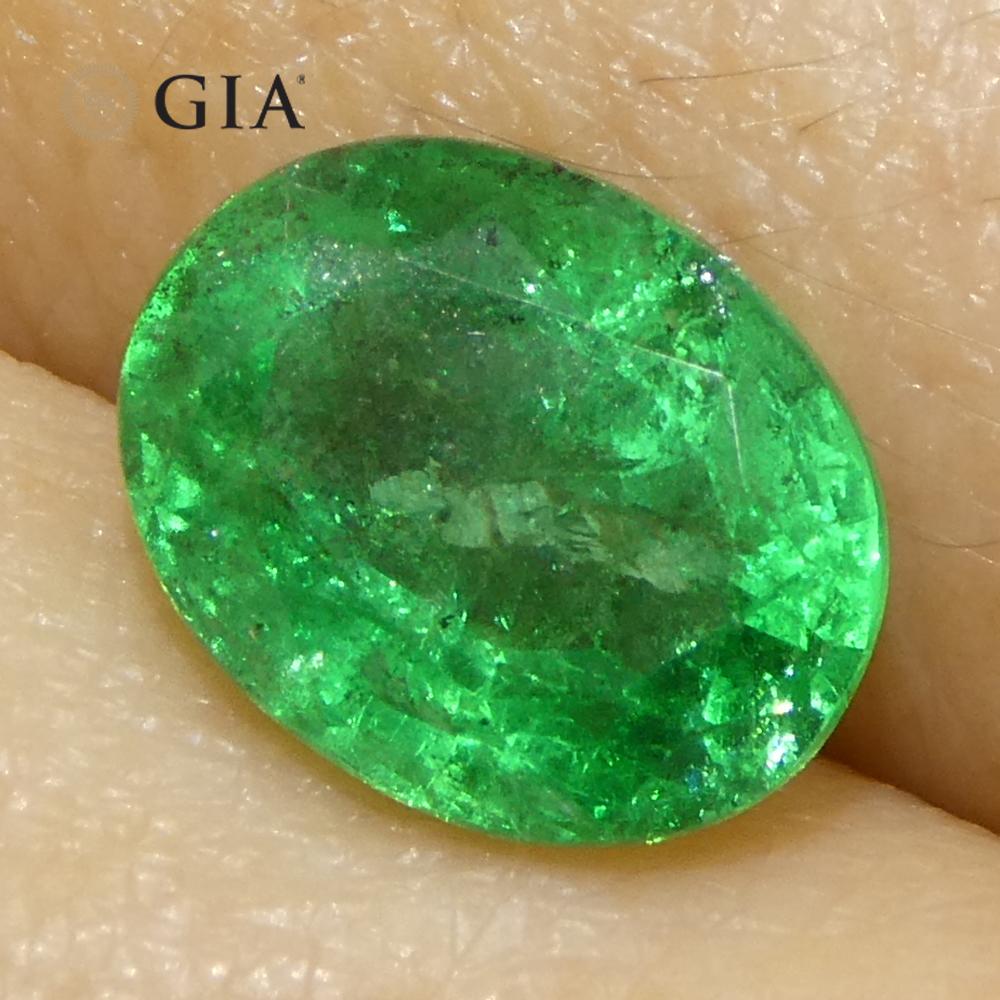 2.23ct Oval Green Emerald GIA Certified Zambia (F2) For Sale 9