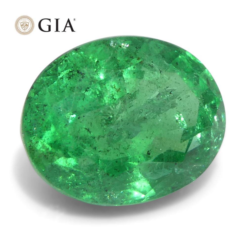 2.23ct Oval Green Emerald GIA Certified Zambia (F2) For Sale 1