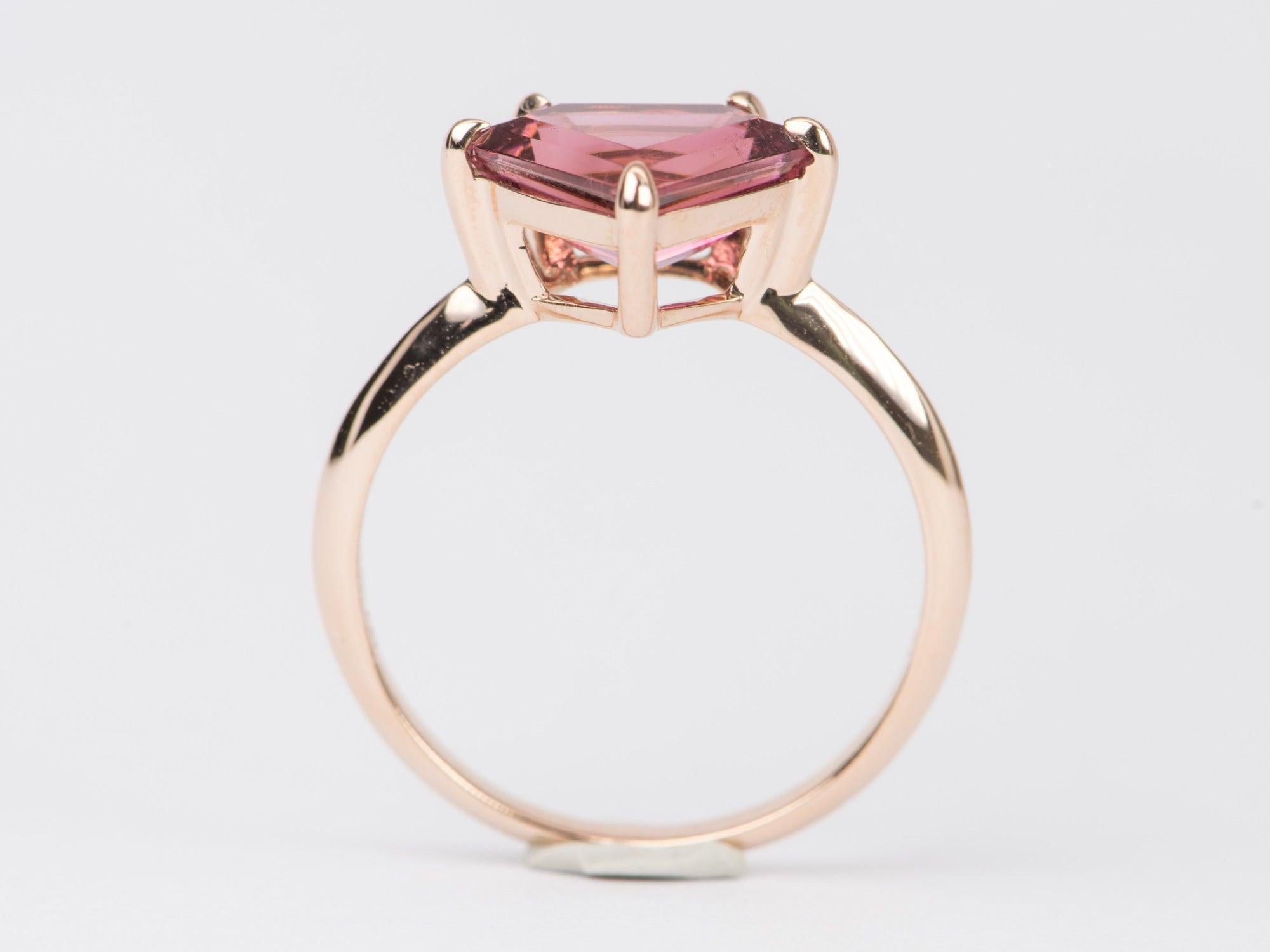 2.23ct Shield Shape Tourmaline 14K Rose Gold Engagement Ring R6412 In New Condition For Sale In Osprey, FL