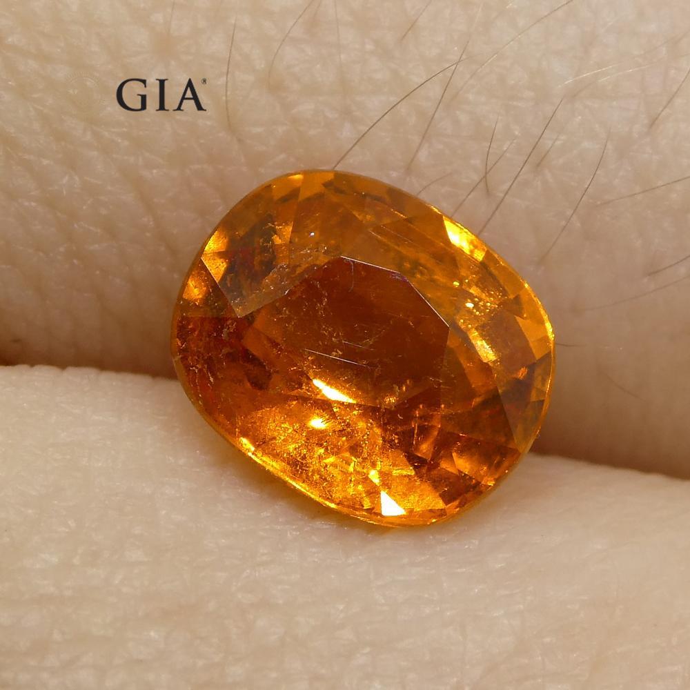 2,23ct Cuscino di granato spessartina/spessartite arancione vivo, certificato GIA in vendita 5