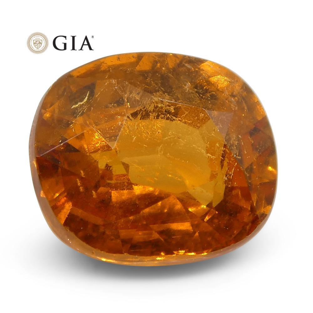 2,23ct Cuscino di granato spessartina/spessartite arancione vivo, certificato GIA in vendita 6