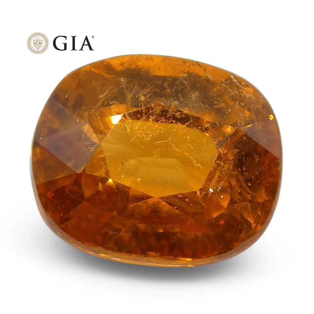 2,23ct Cuscino di granato spessartina/spessartite arancione vivo, certificato GIA in vendita 7