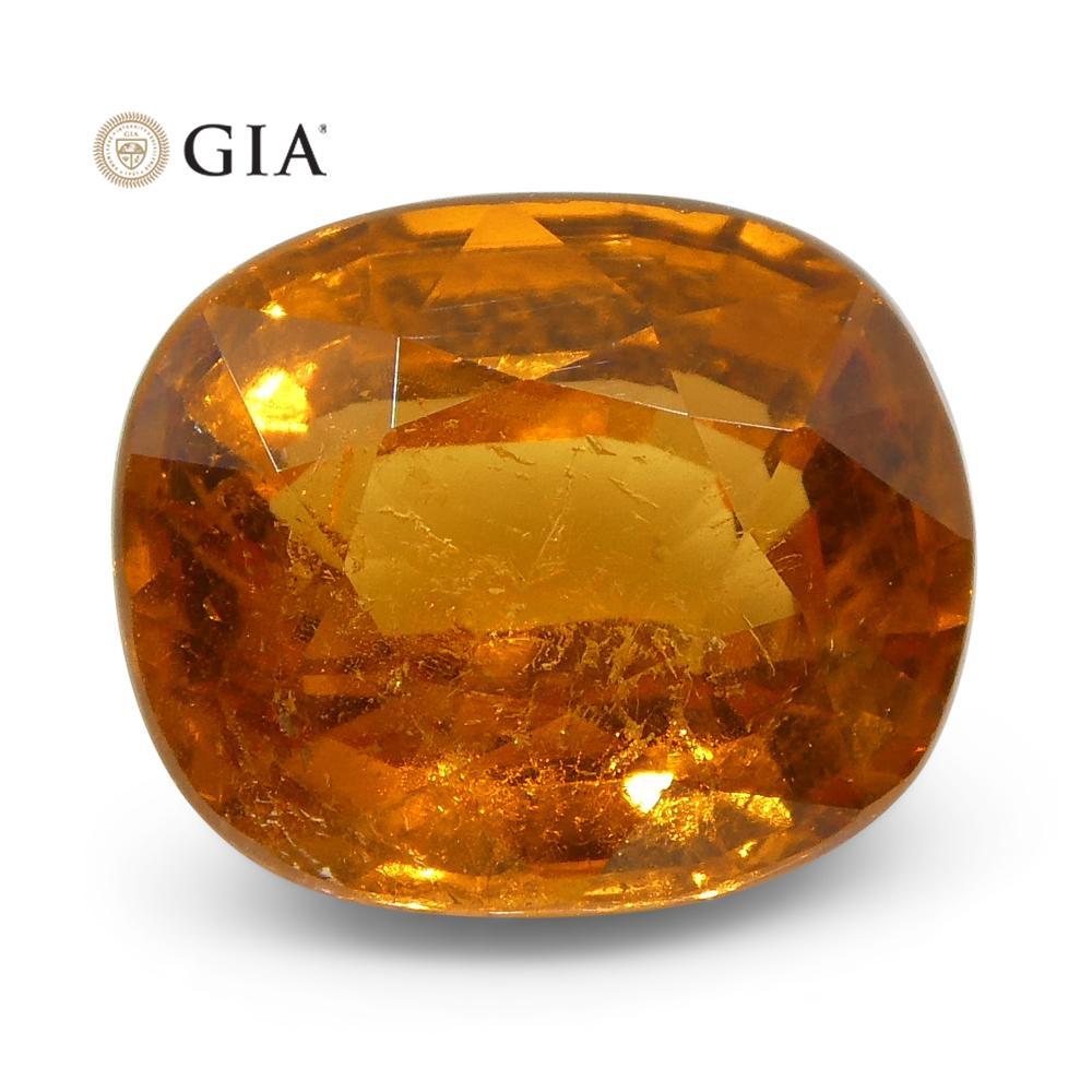 2,23ct Cuscino di granato spessartina/spessartite arancione vivo, certificato GIA in vendita 8