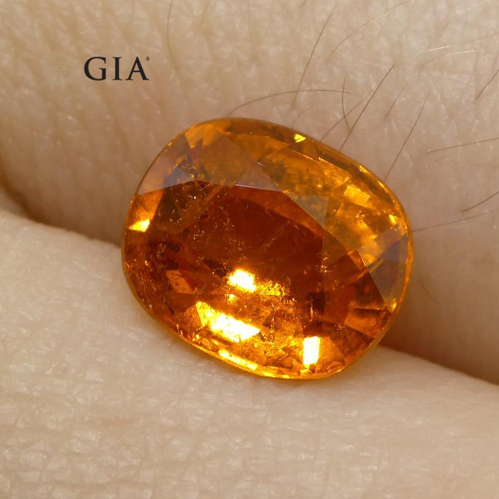 2,23ct Cuscino di granato spessartina/spessartite arancione vivo, certificato GIA in vendita 9