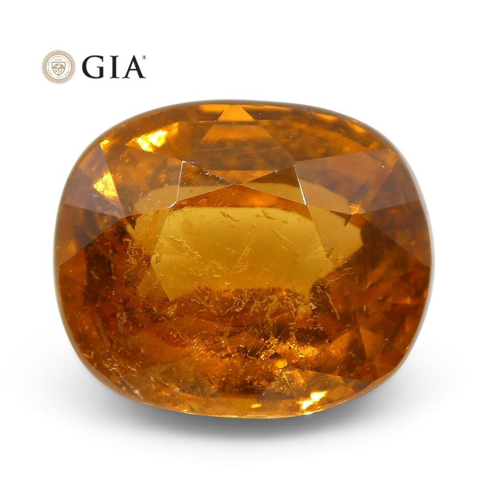 2,23ct Cuscino di granato spessartina/spessartite arancione vivo, certificato GIA In condizioni Nuovo in vendita a Toronto, Ontario